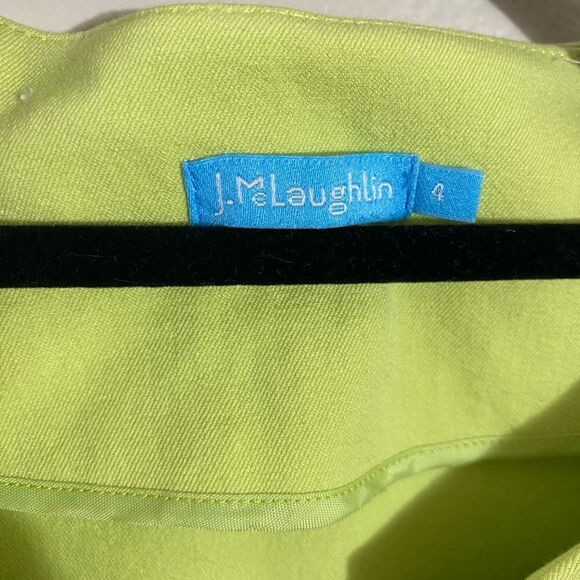 J.McLaughlin Women’s Size 4 Zip Front Sleeveless Sheath Dress Lime Green Cotton - Picture 6 of 10